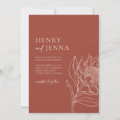 Australische Ureinwohner Botanicals Waratah Protea Einladung (Vorderseite)