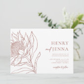 Australische Ureinwohner Botanicals Waratah Protea Einladung (Stehend Vorderseite)