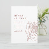 Australische Ureinwohner Botanicals Waratah Protea Einladung (Stehend Vorderseite)