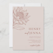 Australische Ureinwohner Botanicals Waratah Protea Einladung (Vorderseite)