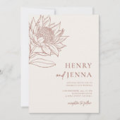 Australische Ureinwohner Botanicals Waratah Protea Einladung (Vorderseite)