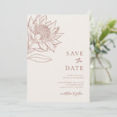 Australische Ureinwohner Botanicals Waratah Protea Save The Date (Stehend Vorderseite)