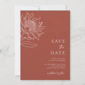 Australische Ureinwohner Botanicals Waratah Protea Save The Date (Vorderseite)
