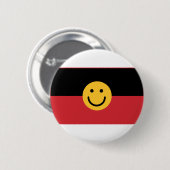 Australische Ureinwohner-Flagge mit Lächelgesicht Button (Vorne & Hinten)