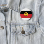 Australische Ureinwohner-Flagge mit Lächelgesicht Button (Beispiel)
