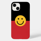 Australische Ureinwohner-Flagge mit Lächelgesicht Case-Mate iPhone Hülle (Rückseite)