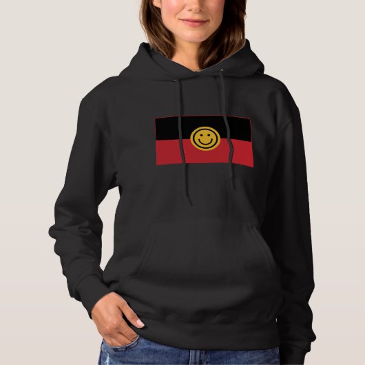 Australische Ureinwohner-Flagge mit Lächelgesicht Hoodie (Vorderseite)