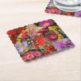 Australische Ureinwohner Wild Blume Scalloped Squa Untersetzer