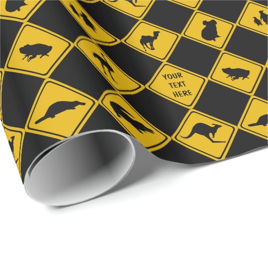 Australische Verkehrsschilder Geschenkpapier (Rolleneckpunkt)
