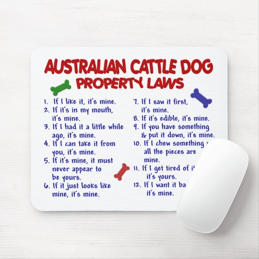 AUSTRALISCHE VIEH-HUNDeigentums-Gesetze 2 Mousepad (Mit Mouse)