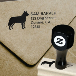 Australische Vieh-HundeSilhouette-Rücksendeadress Gummistempel