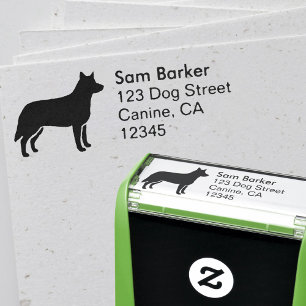 Australische Vieh-HundeSilhouette-Rücksendeadresse Permastempel