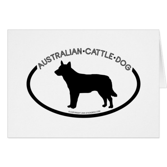 Australische Vieh-HundeSilhouette-Schwarz-Karte (Vorderseite (Horizontal))