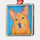 Australische Vieh-Hundeverzierung - "Rot " Ornament Aus Metall (Links)