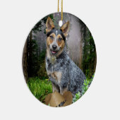 Australische Vieh-Hundeweihnachtsverzierungen Keramikornament (Rechts)