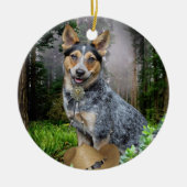 Australische Vieh-Hundeweihnachtsverzierungen Keramikornament (Vorne)