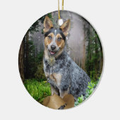 Australische Vieh-Hundeweihnachtsverzierungen Keramikornament (Links)