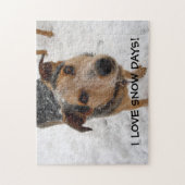 Australische Vieh-Hundewelpen-Liebe-Schnee-Tage Puzzle (Vertikal)