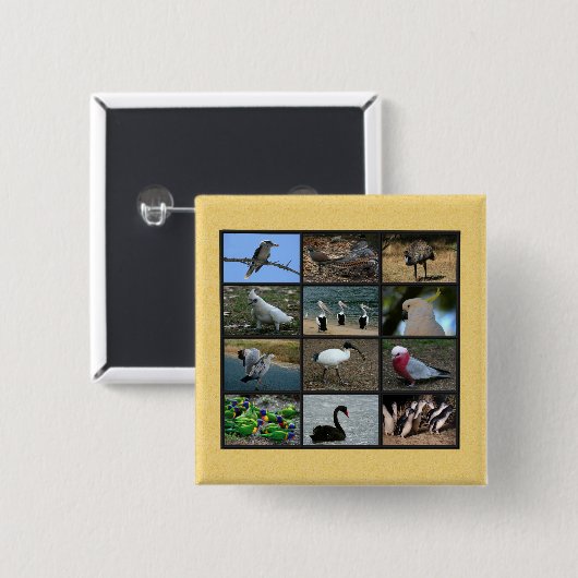 Australische Vögel Button (Vorne & Hinten)