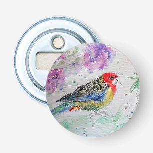Australische Vögel Rosella Parrot Wasserfarbe Kuns Flaschenöffner