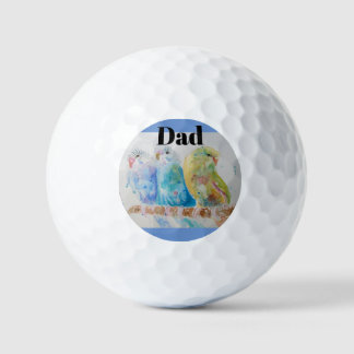 Australische Vögel Wellensittich Aquarell-Kunst Golfball