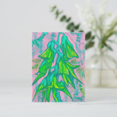 Australische Vogelgrippe-Blume, tropisches grünes  Postkarte (Stehend Vorderseite)