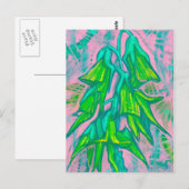 Australische Vogelgrippe-Blume, tropisches grünes  Postkarte (Vorne/Hinten)