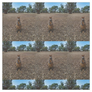 Australische Wallaby mit einem Stick, Stoff