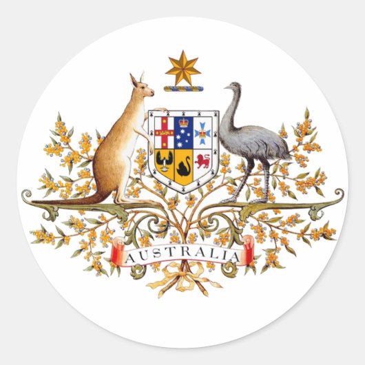 Australische Wappen-Aufkleber Runder Aufkleber (Vorderseite)