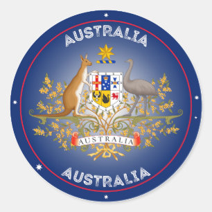 Australische Wappen-Circle-Form Runder Aufkleber