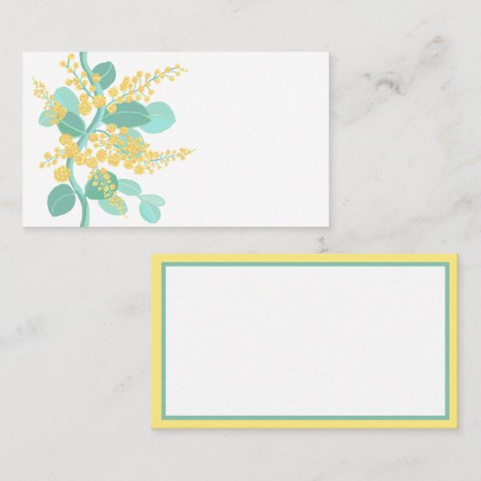 Australische Wattle blüht Visitenkarte (Vorne/Hinten)