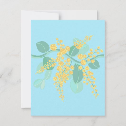 Australische Wattle Enclosure Card RSVP Karte (Vorderseite)