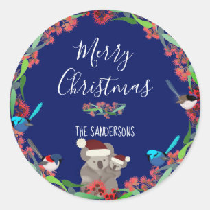 Australische Weihnachten Runder Aufkleber