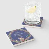 Australische Weihnachten Steinuntersetzer (Seitenansicht)