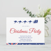 Australische Weihnachtsfahne - weiß Einladung (Stehend Vorderseite)