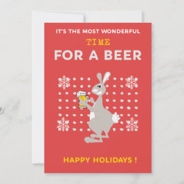 Australische Weihnachtskarten Kangaroo Beer Funny Feiertagskarte