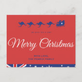 Australische Weihnachtskarten Kangaroo Sleigh Postkarte (Vorderseite)