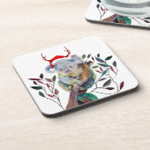 Australische Weihnachtskoala Weihnachtsmannmütze R Getränkeuntersetzer (Linke Seite)