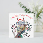 Australische Weihnachtskoala Weihnachtsmannmütze R Karte (Stehend Vorderseite)