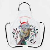 Australische Weihnachtskoala Weihnachtsmannmütze R Schürze (Vorderseite)