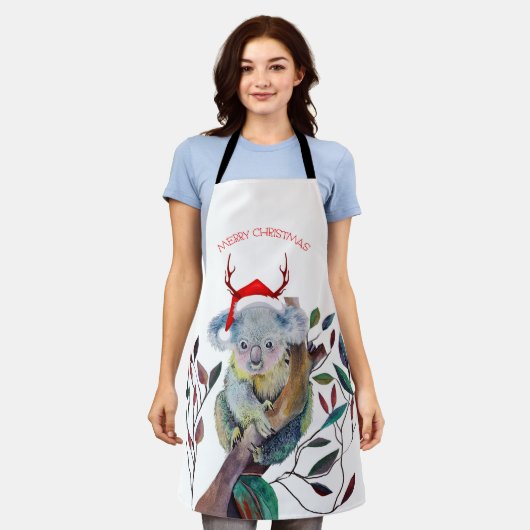 Australische Weihnachtskoala Weihnachtsmannmütze R Schürze (Getragen)