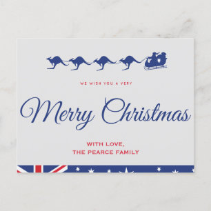 Australische Weihnachtspostkarten Flag Kangaroo Me Postkarte