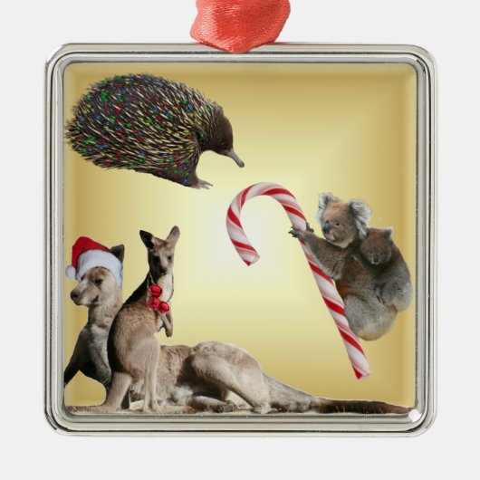Australische Weihnachtstiere Ornament Aus Metall (Vorne)