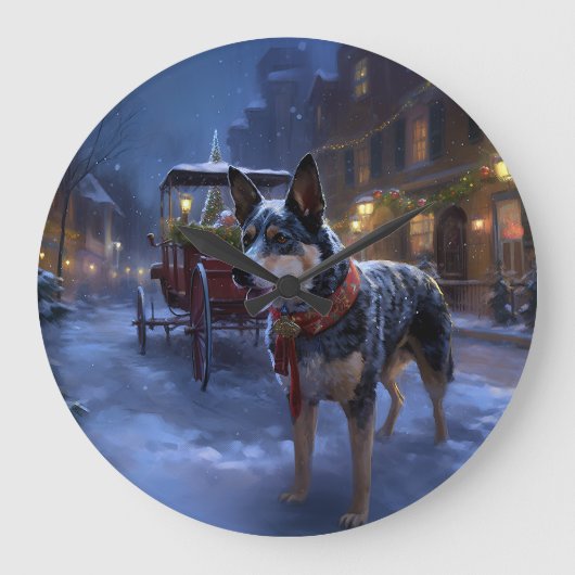 Australische Weihnachtszeit Große Wanduhr (Vorderseite)