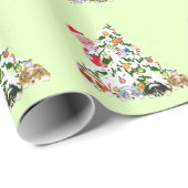 Australische Welpen unter dem Baum w/Santa Geschenkpapier (Rolleneckpunkt)