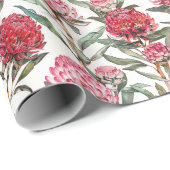 Australische Wildblume Waratah Blume Geschenkpapier (Rolleneckpunkt)