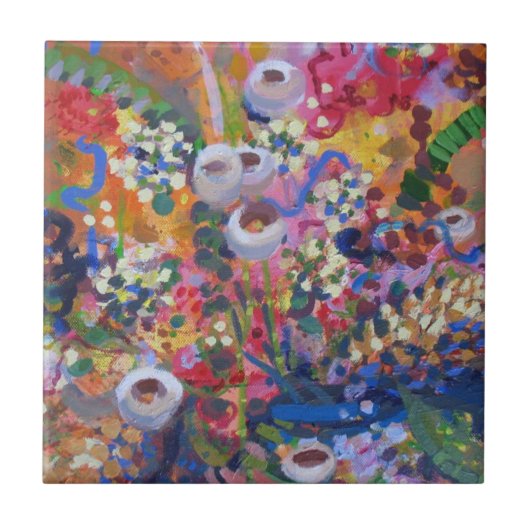 Australische Wildblumen Fliese (Vorderseite)