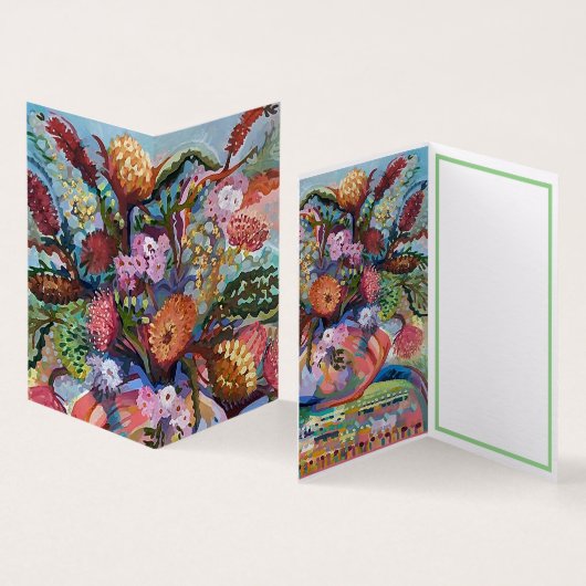 Australische Wildblumen mit Vase Card (Innenseite und Außenseite)