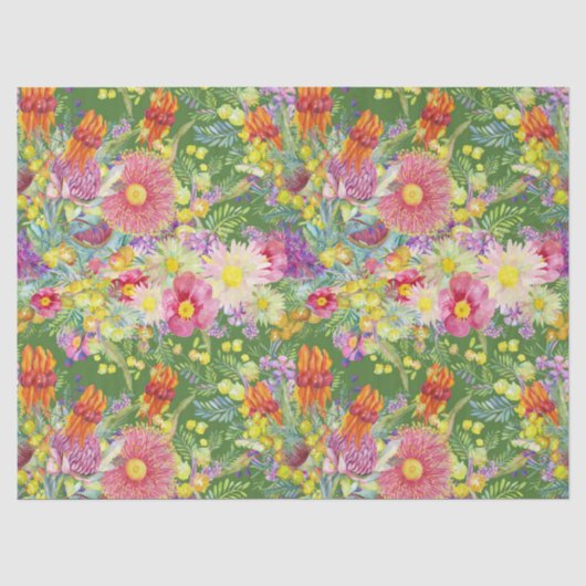 Australische Wildblumen Seidenpapier (Vorderseite)