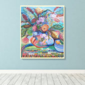 Australische Wildblumen Still Life Leinwanddruck (Insitu (Holzboden))